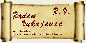 Raden Vukojević vizit kartica